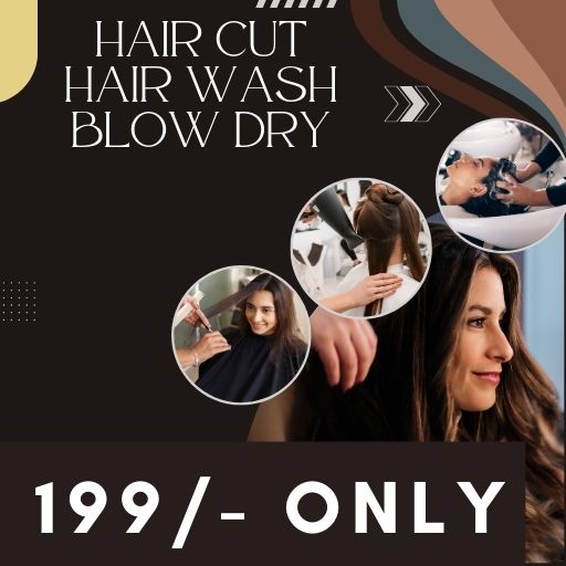 @199/-: Women Hair Cut + Blow Dry + Hair Wash